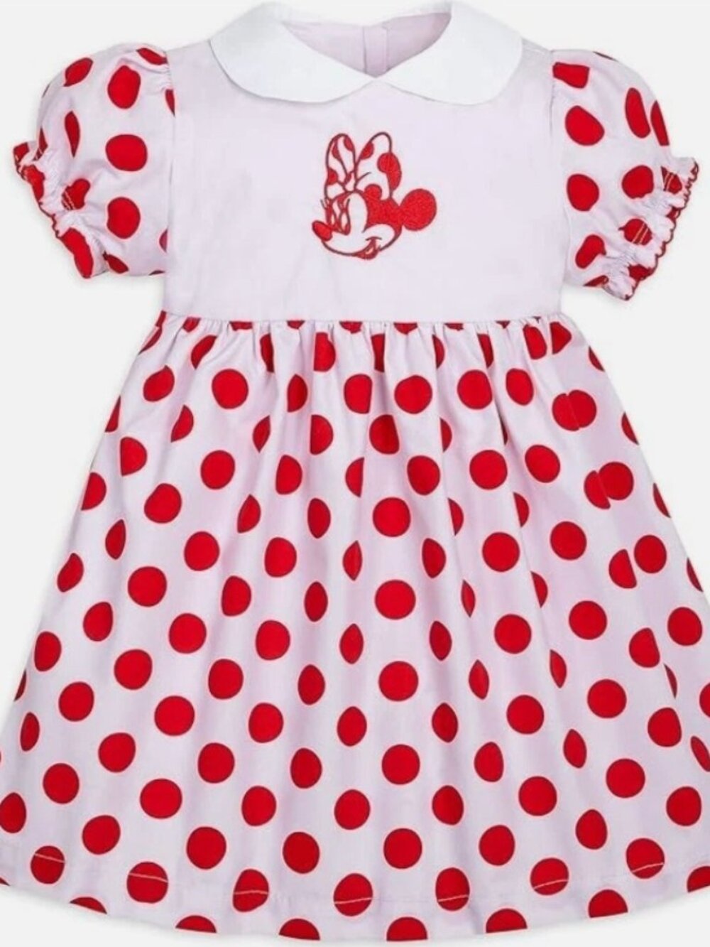 New DISNEY Baby Minnie Mouse Pink Red & White Dot Infant 6-9 Months 2 PC Dress